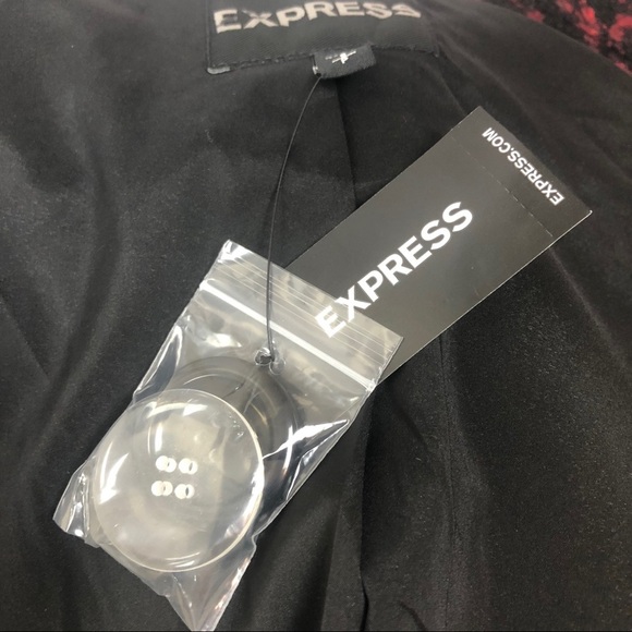 New with tag Express Women’s Red Black Houndstooth Tweed Wool Winter Peacoat - Picture 14 of 16